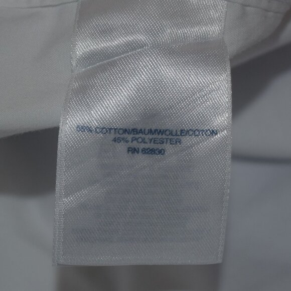 LANDS' END Men's 18.5 - 37T Traditional Fit. No Iron Supima Pinpoint Dress Shirt - Picture 3 of 6